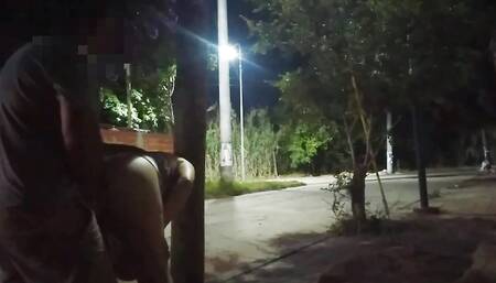 Couple Fucking in Outdoor Risky Flashing Without Panties