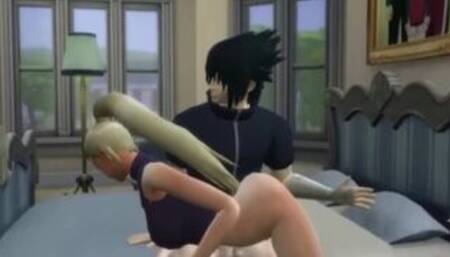 Hentai - Sakura encuentra a su amiga Ino siendo follada por Sasuke en el cuarto de su hija Sarada