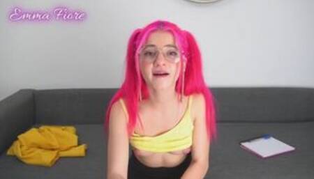 My slutty student psychoanalyzes my cock ( Virtual Sex) - Emma Fiore