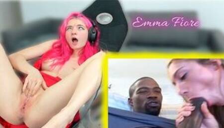 TikTok thot React to Interracial Porn - Emma Fiore