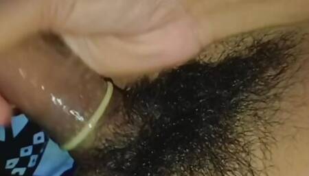 Condom Masturbation and Cumshot on hairy dick  - Agastya ????