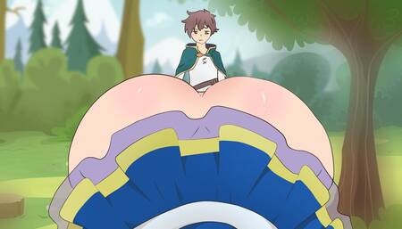 Aqua Wore a skirt that was short to seduce Kazuma Hentai Cartoon Parody Godaposs Blessing On This Wonderful Wold !