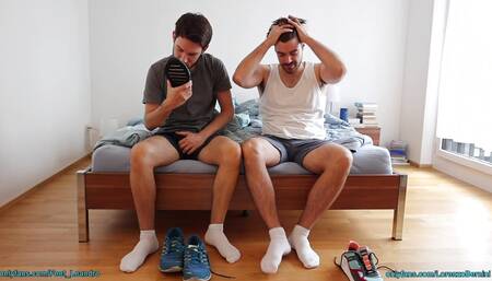 Feet play with best friend