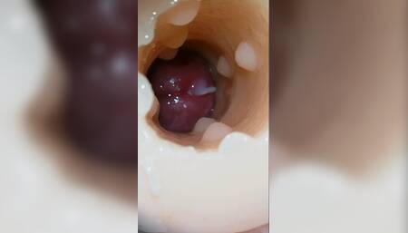 Huge cumshot in pocket pussy