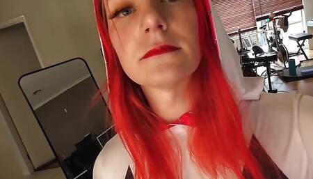 SpiderGwen teases you with her butt and her girlcock