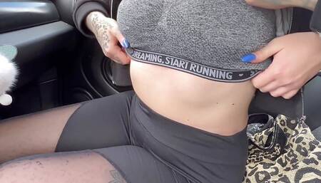 BLOWJOB IN THE CAR AFTER A HARD WORKOUT AT THE GYM