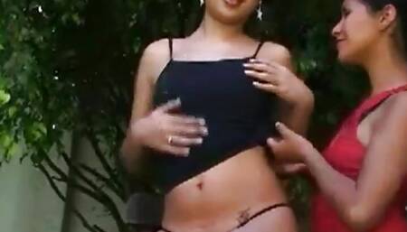 Teen lilly finger fucked by latina babe