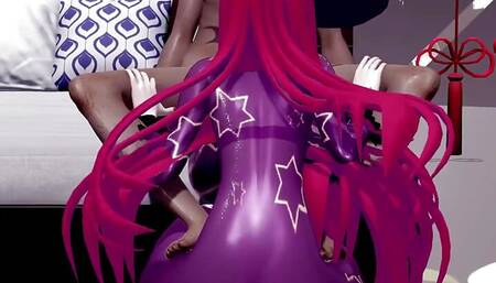 Natsumi Rabbit Hole Sex and Dance Undress Hentai Witch Girl Mmd 3D Red Hair Color Edit Smixix