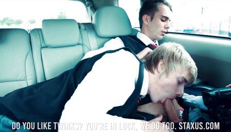 TWO SCHOOLBOYS SUCK OFF IN A SUPERMARKET CAR-PARK HD