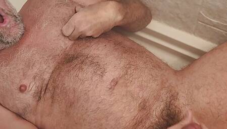 Huge cum eruption in the shower!