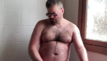 Daddy Strips Naked And Blows Huge Cumshot