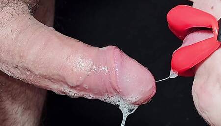 Big mouth Blowjob (deep throat crempie) close up