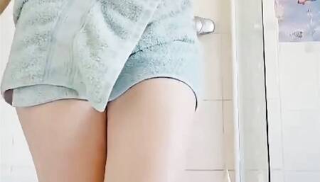 Slut wife takes shower and cleans her holes before being used and fucked,cheating wife prepares herself to be fucked and used