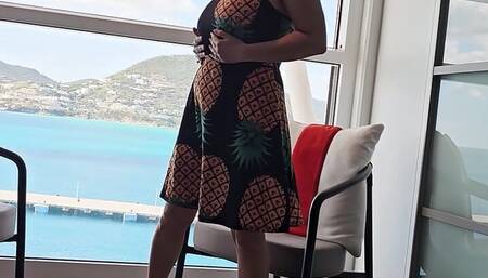 Huge Tit Vouyer Step Mommy Fingers Wet Pussy on Cruise Ship Balcony- Watch Mature Mistress Thursday Cum
