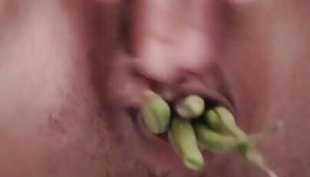Watch me cum with veggies