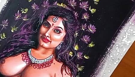 Erotic Art or Drawing Of Sexy Desi Indian Milf Woman called "Enchantress"