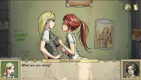 2 Lesbian Slutty School Girls Get it On In Hogwarts - Innocent Witches - Harry Potter - School Girl Outfit, Skirt Socks Panties