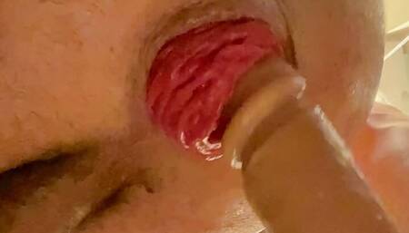 Prolapse POV close up dildo fuck