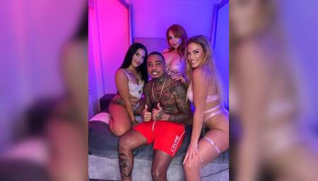3 horny ladies are having sex with 1 man .. “ cumshot at the end” ????
