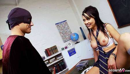 PAWG Saggy Tits Student Alexa Andreas Seduce to Creampie Fuck in Classroom