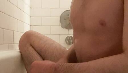 18 year old boy plays with himself during shower.