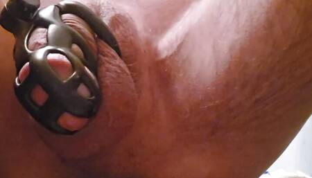 Sissy cums on 8 inch BBC dildo