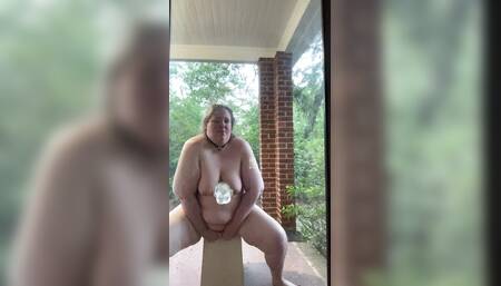 dumb whore, susannah smith, sucks and fucks dildos on patio