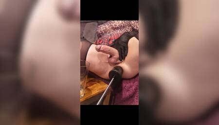 Big fucking machine dildo makes me squirt