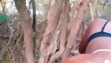 Big Black Butt Tore His Anus in the Forest with a Big and Long Penis