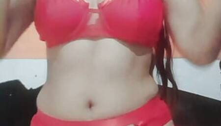 In sexy lingerie, spreading my legs and masturbating my vagina