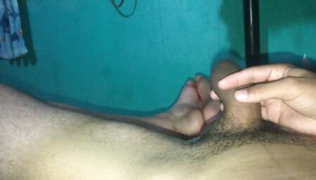my husband with a foot fetish and thick cock massages his prostate -