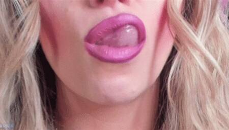 Mauve Pink Lipstick Lip Licking (HD) MP4