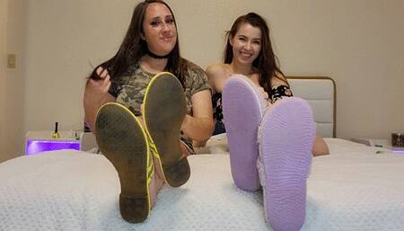 FOOTADDICT BITCH GETS DOUBLE TROUBLE (with princess Maleka)