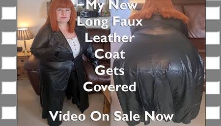 New Long faux Leather Coat Covered
