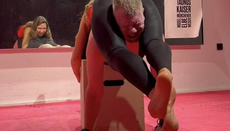 Foxxy’s Scissors & Domination in black leather leggings