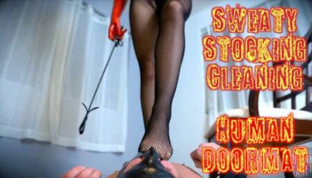 Sweaty Stocking Cleaning Human Doormat (HD 4K MP4)