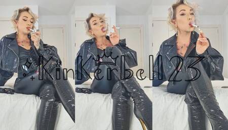 Chainsmoking Marlboro Red 100s wearing all PVC - Kinkerbell23