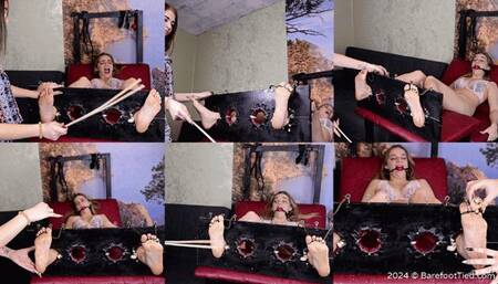 Bastinado and hot wax punishment of the wonderful Margarita's stocked feet from cruel mistress Lyana (Full with 32% discount)