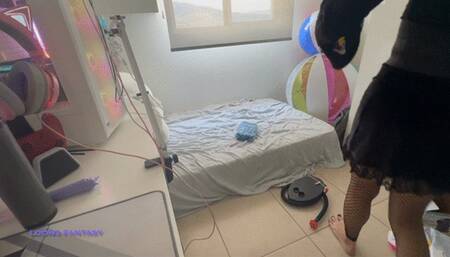 Owllete inflates and writes on yoga ball