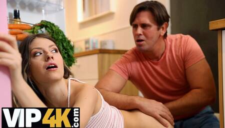 STUCK4K. Kitchen is a perfect place for horny man to fuck girl