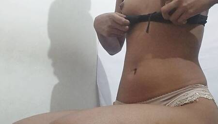 Clean shaved super tight pussy and sexy boobs