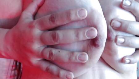 Massaging My Big and Delicious Tits