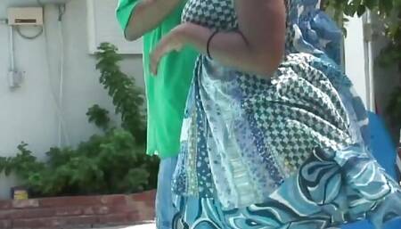 Big Chunky and Pretty Hottie with Massive Tits and Nipples Gets Fucked Outdoors Doggy Style