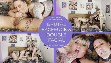 Rough Facefuck & Double Facial From Bear Husband & BBW Wife