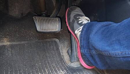 Driving in old Nike Sneakers