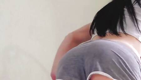 Blowjob with very big dildo