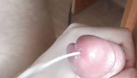 Sperm flowing close up, free masturbation