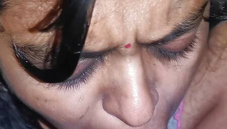 Late night Cock sucking my horny wife and cum in mouth