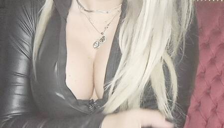 LIck My Spit of my leather catsuit !