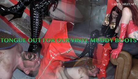 LADY SCARLET - TONGUE OUT FOR OUR VINYL MUDDY BOOTS mobile (real mud)